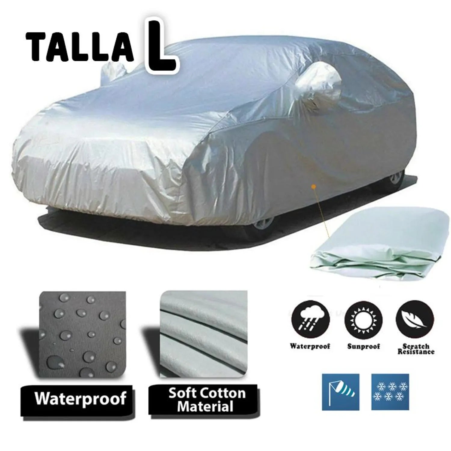 Cobertor funda para auto carro Impermeable Talla L